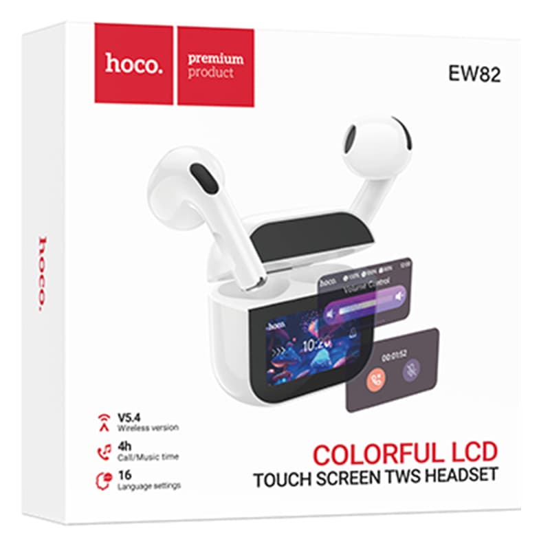Hoco (EW82) - Casti Wireless, Ear Buds, BT 5.4, 300mAh, Multi Touch, White 1