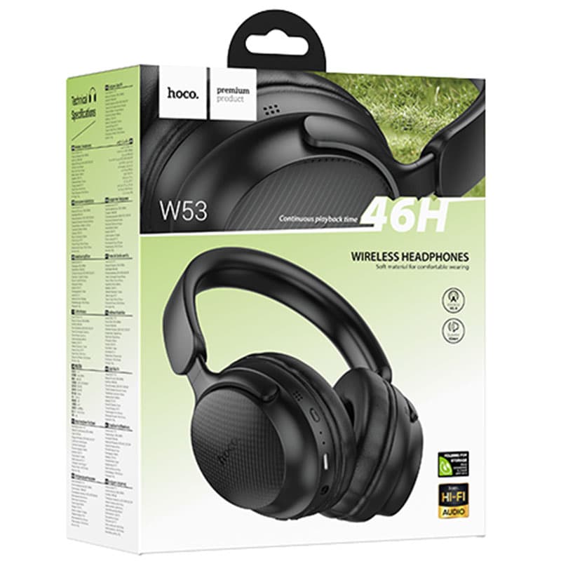 Hoco (W53) - Casti Wireless, Over Ear, BT, Black 1