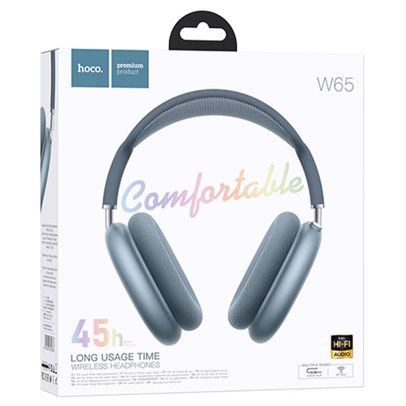 Hoco (W65) - Casti Wireless, Over Ear, BT 5.4, 45h StandBy, Blue 1