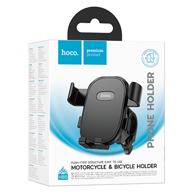 Hoco (H85) - Suport telefon Moto/Bike, cu cleme, AutoLock, Black 1