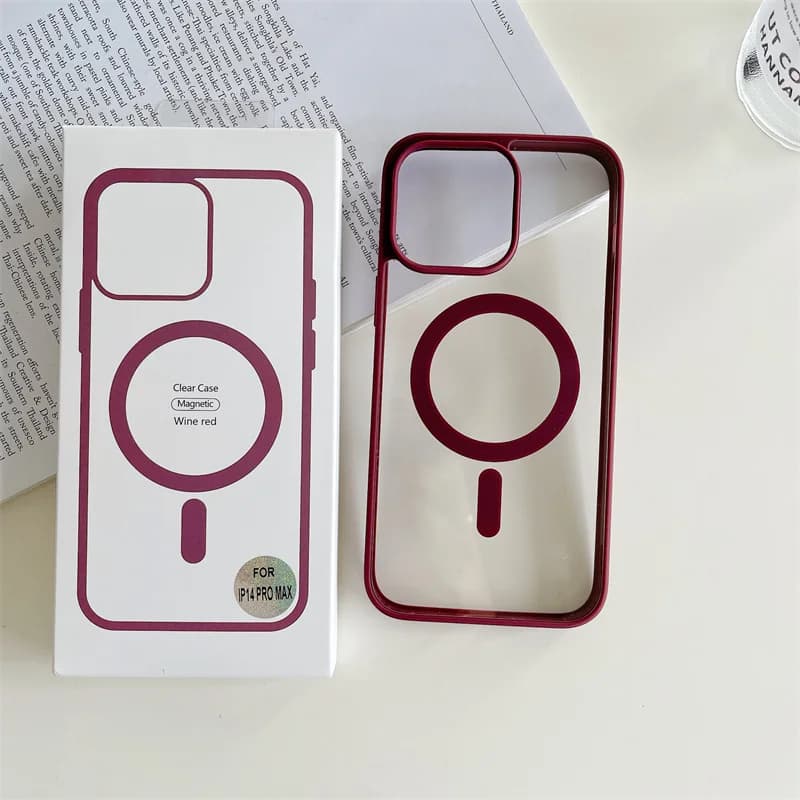 Husa ClearMag » iPhone 16e, MagCase, Acryl Crystal, Red frame 1