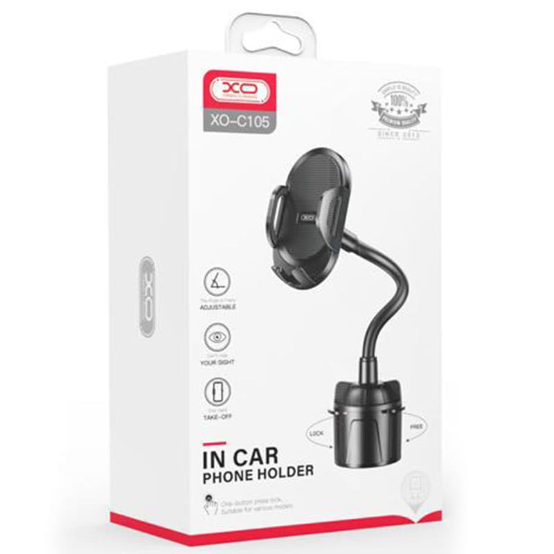 XO (C105) - Suport Auto, cu cleme laterale, montaj Cup Holder, MultiAngle, brat flexibil, Black 1