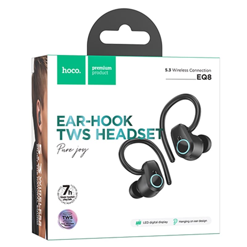 Hoco (EQ8) - Casti Wireless, Ear Buds, BT 5.3, 180h StandBy, 500mAh, Power LED, Purejoy, Black 1