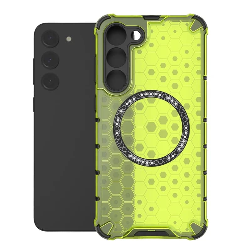 Husa HoneyComb » Samsung S23, Magnet MagCase, AntiDrOppo Corners, Green 1