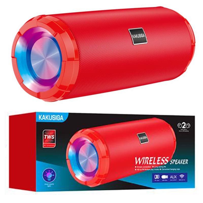 Kaku (KSC-609) - Boxa Portabila, Wireless, BT 5.0, TWS, 5W, 4H, 1800mAh, USB, AUX, TF Card, FM, Red 1