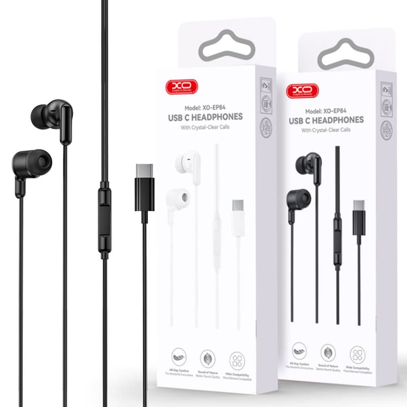 XO (EP84) » Casti cu Fir, In Ear, USB-C, Stereo HiFI, Black 1