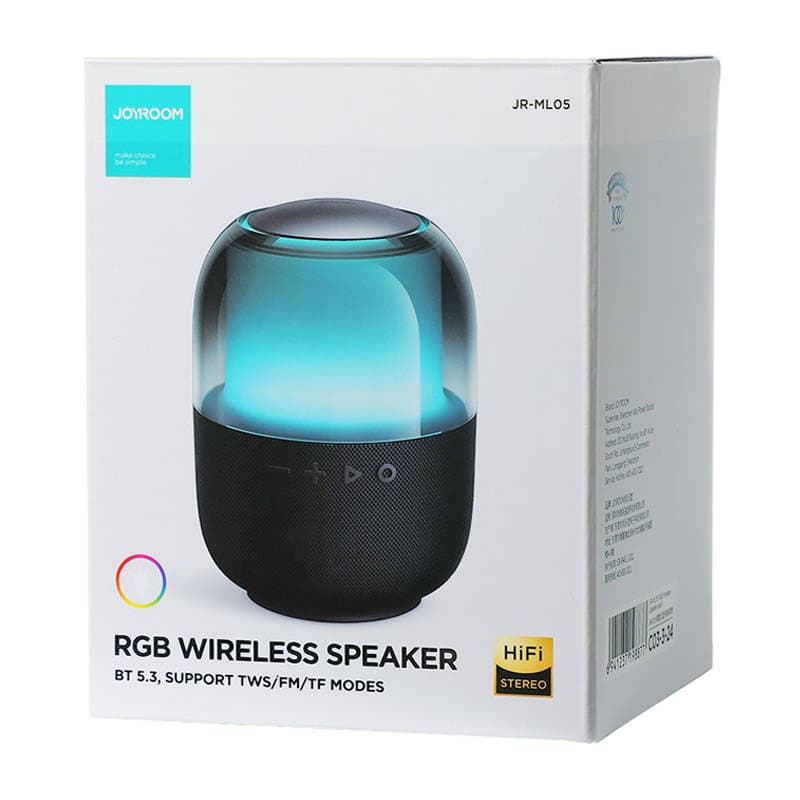 Joyroom (JR-ML05) - Boxa Portabila, BT 5.3, cu LED si microfon incorporat, 1500mAh, 8W, Black 1
