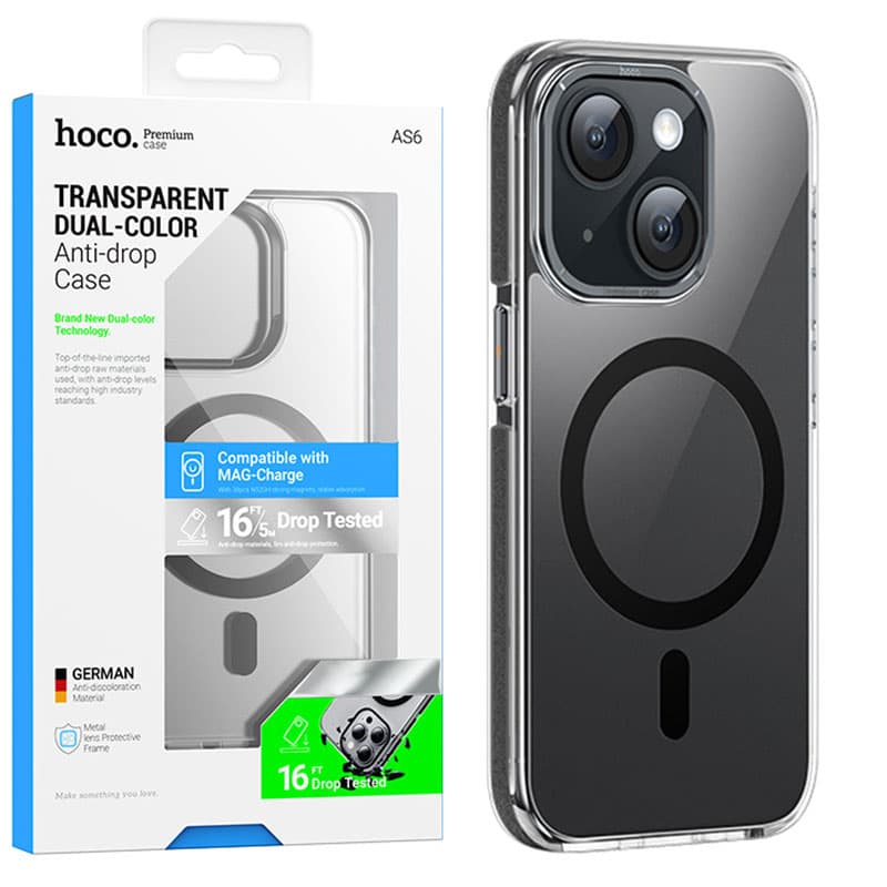 Husa Hoco (AS6) » iPhone 15 - MagSafe, Grip honeEdge, Black 1