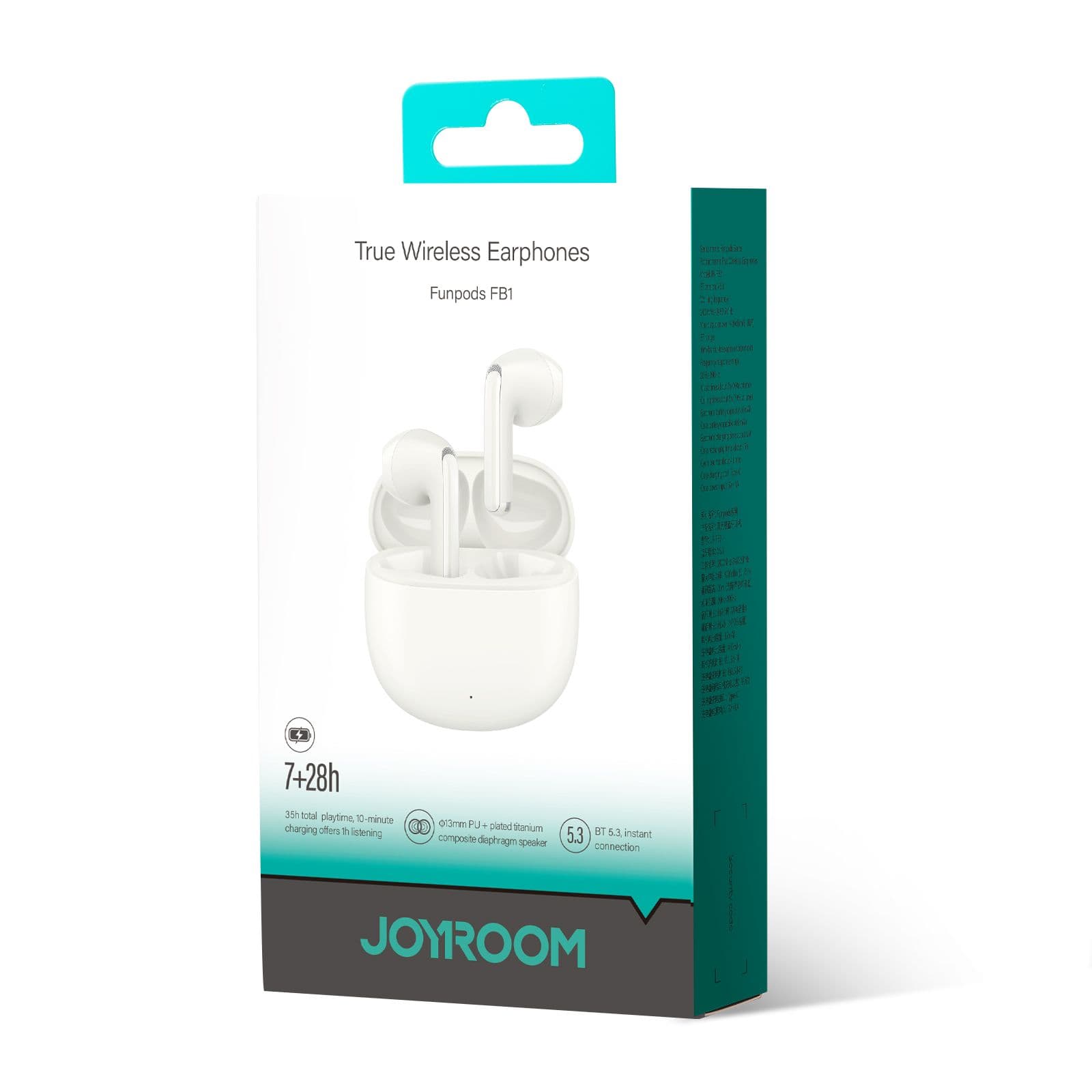 Joyroom (JR-FB1) - Casti Wireless, Ear Buds, BT 5.3, StandBy, 400mAh, Husa Silicon, MILKY White 1