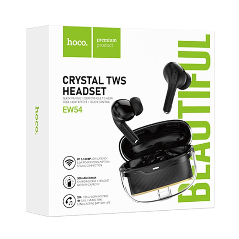 Hoco (EW54) - Casti Wireless, Ear Buds, BT 5.3, 300mAh, Rayo, Black 1