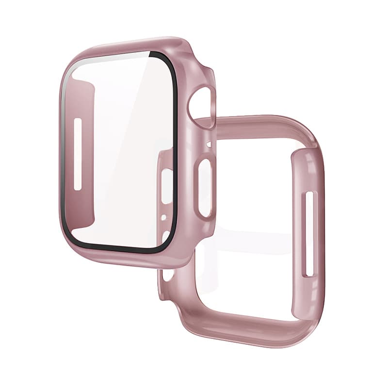 Hoco (WS3) - Rama protectie cu folie integrata, iWatch Series 7/8, PC, (41mm) - Gold Rose 1