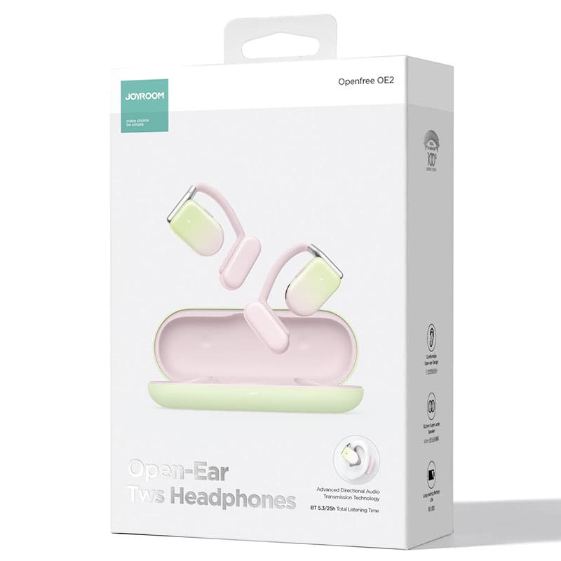 Joyroom (JR-OE2) - Casti Wireless, Open Ear, BT 5.3, StandBy, 600mAh, Pink 1