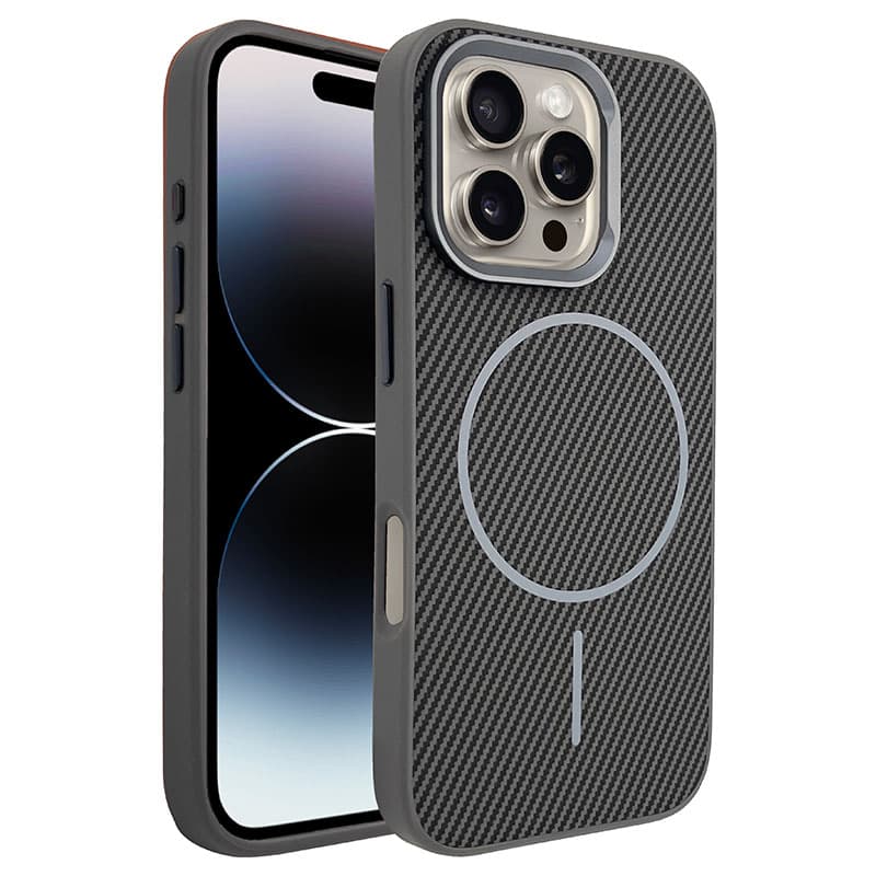 Husa MagFiber » iPhone 16, Carbon MagCase, AntiShock, Grey 1