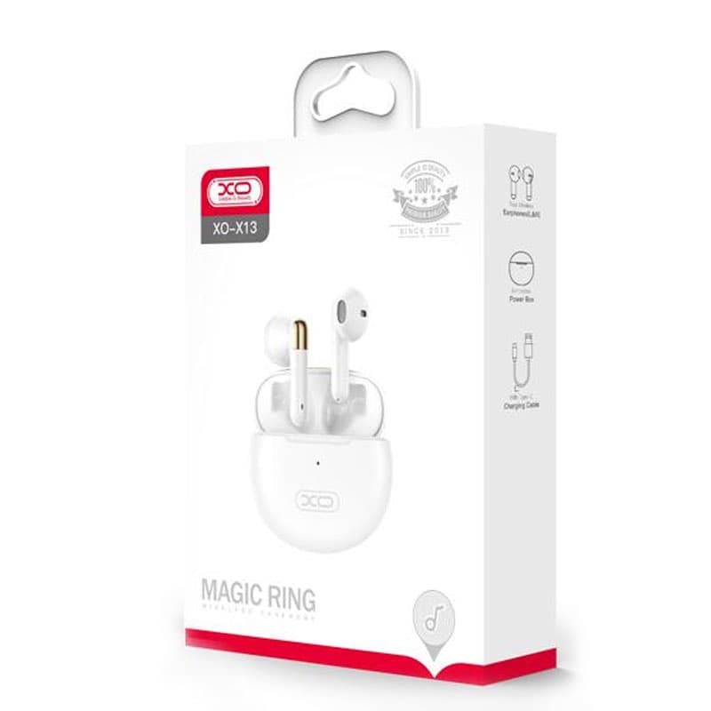 XO (X13) - Casti Wireless, Ear Buds, BT 5.1, 200h StandBy, 300mAh, Magic Ring, White 1