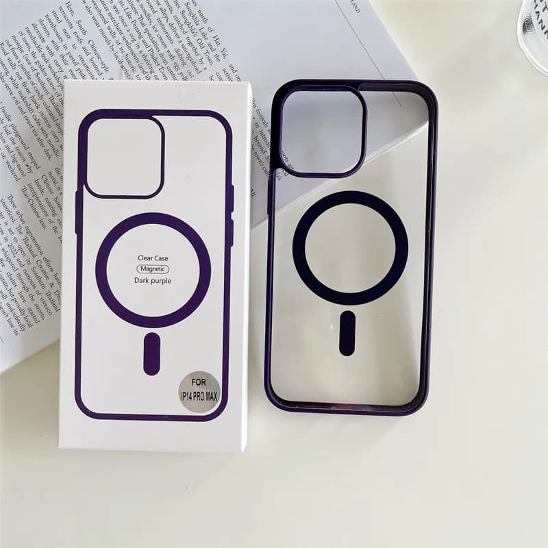 Husa ClearMag » iPhone 16e, MagCase, Acryl Crystal, Purple frame 1