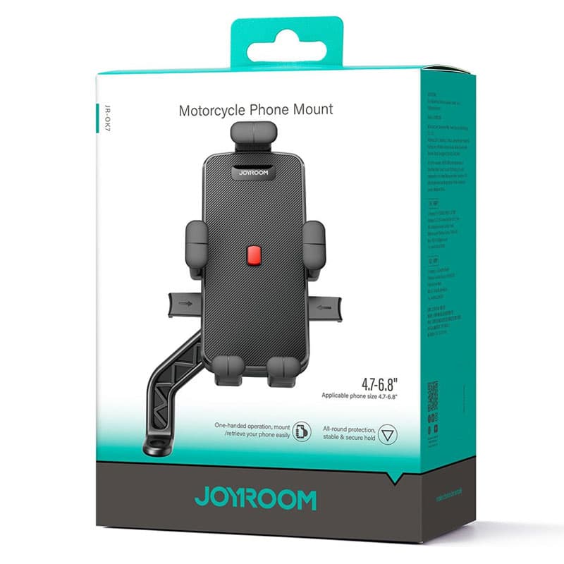 Joyroom (OK7) - Suport Moto/Bike, cleme laterale, montaj Ghidon, Secure Hold, Black 1