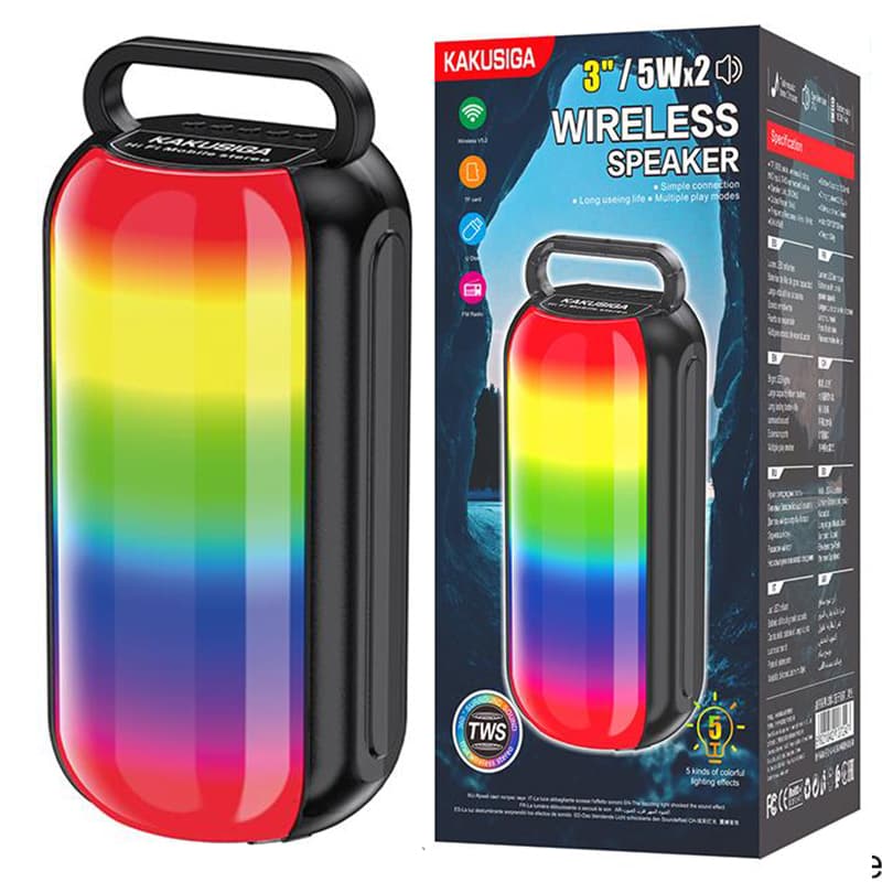 Kaku (KK-3204) - Boxa Portabila, Wireless BT 5.3, iluminare LED ambient, 10W, 1500mAh, Black 1