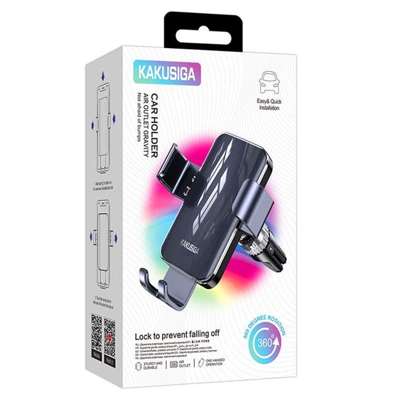Kaku (KSC-1496) - Suport Auto, montaj Ventilatie, cleme laterale, 360°, brat flexibil, Black 1
