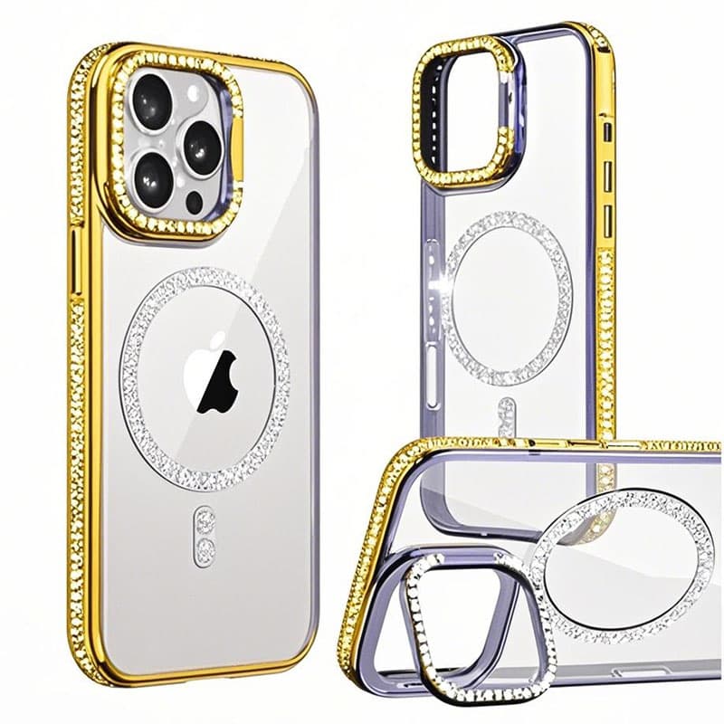 Husa Crystal Plated » iPhone 16 Pro Max, MagCase, CamStand, Gold 1