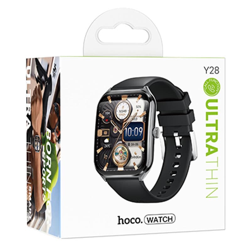 Hoco (Y28) - Ceas SmartWatch, Sport, BT 5.2, Amoled, functie de apel, 200mAh, Multilanguage, Black 1