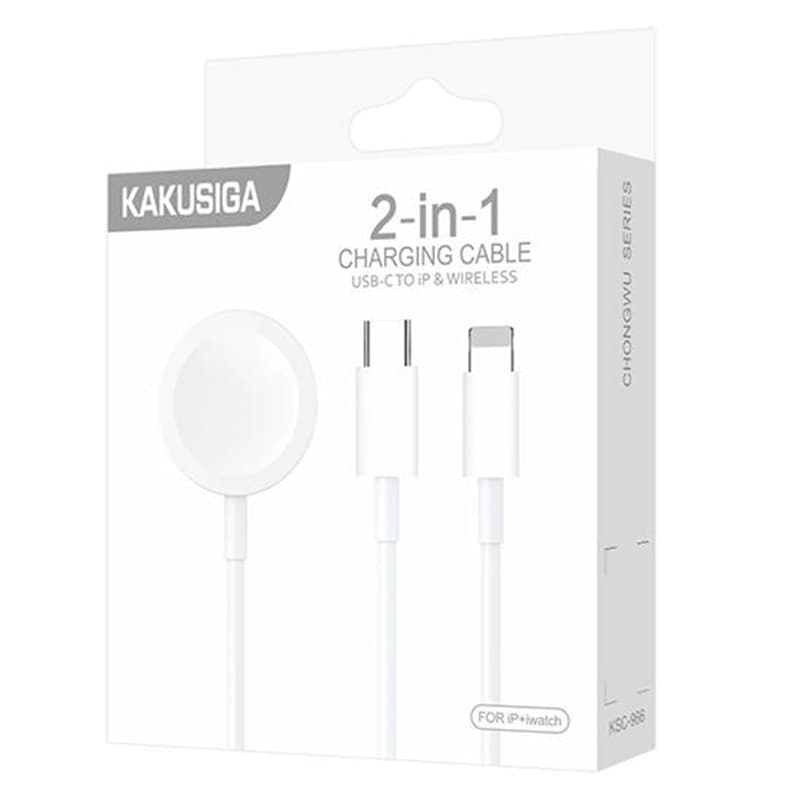 Kaku (KSC-966) - Incarcator Wireless, 5V, Dual Connector, USB-C / Lightning, White 1