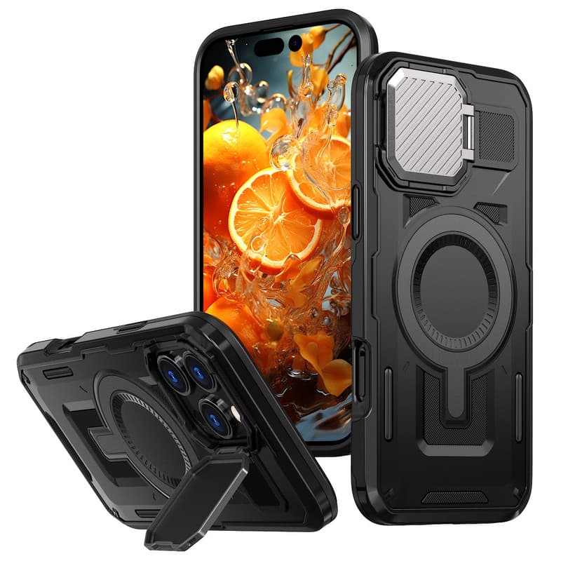 Husa UrbanMag » iPhone 16, Hybrid, Armor MagCase, CamBracket, Black 1