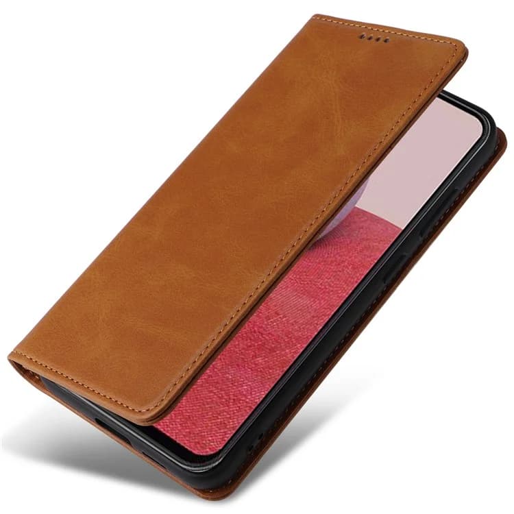 Husa Flip Leather » Samsung A35, Deluxe, Magnetic Wallet, Brown