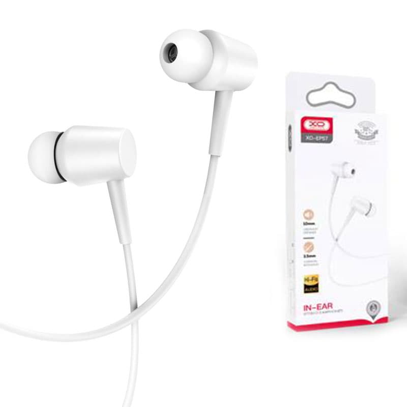 XO (EP57) - Casti cu Fir, In Ear, 3.5mm, 1.2m, Mic &amp; Volume Key, HiFi, White 1