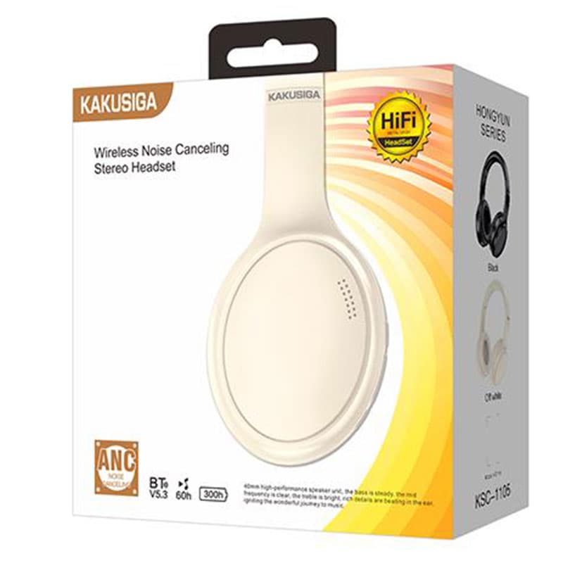 Kaku (KSC-1105) - Casti Wireless, On-Ear, BT 5.3, 60H, 500mAh, Active Noise Canceling, White 1