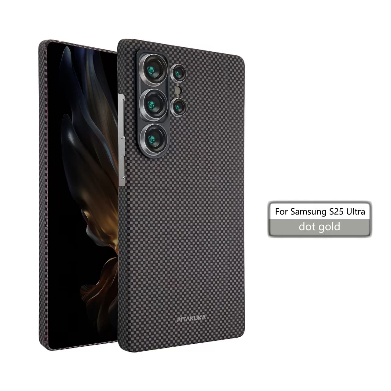 Husa Aramid PTK » Samsung S25, Kevlar Fiber, cu MagSafe, Woven BROWN