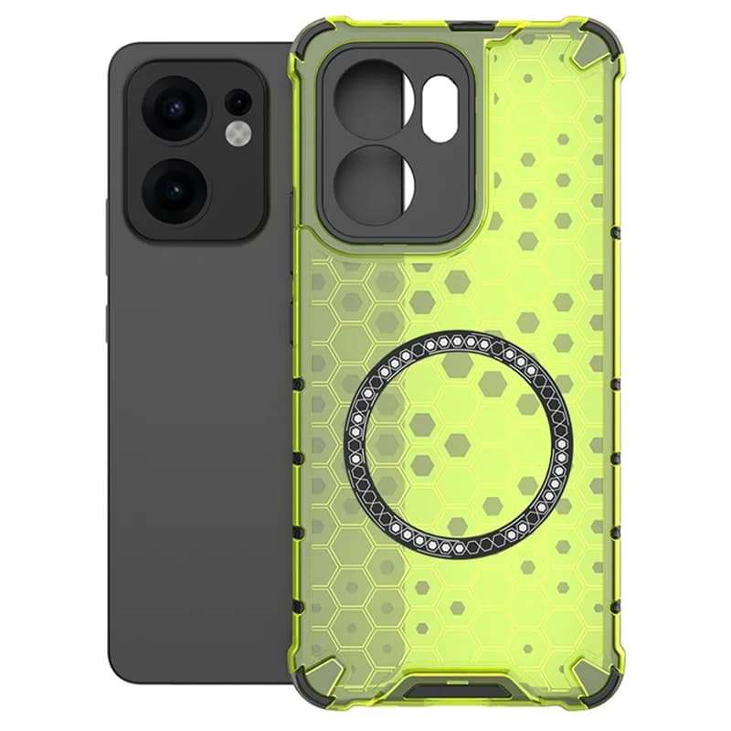 Husa HoneyComb » Oppo Reno 13F, Magnet MagCase, AntiDrOppo Corners, Green 1