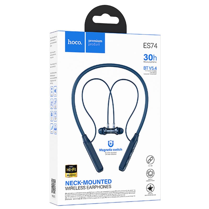 Hoco (ES74) - Casti Wireless, InEar, BT 5.4, 280mAh, Neck-Mount, Blue 1