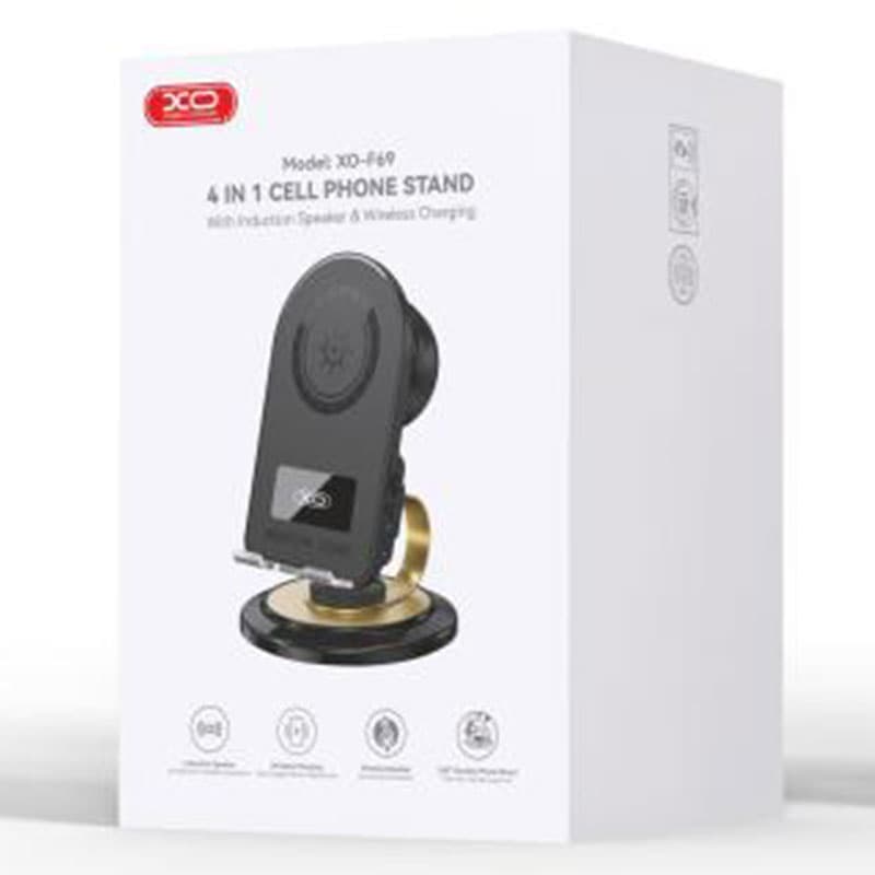 XO (F69) » Suport telefon, cu Speaker BT 5.3, Magnetic, 15W, 500mAh, MultiAngle, Black 1