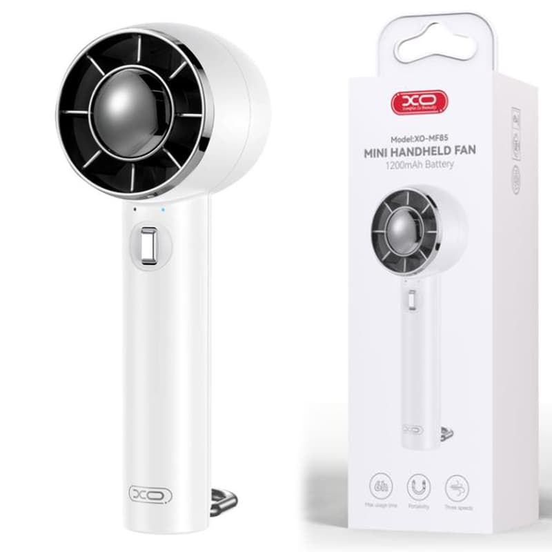 XO (MF85) - Ventilator portabil/Desktop, 3 viteze, 1200mAh, White