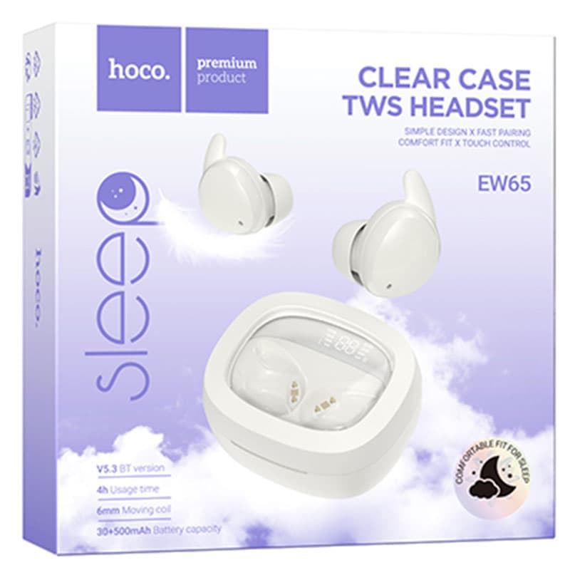 Hoco (EW65) - Casti Wireless, Ear Buds, BT 5.3, 180h StandBy, Noise Cancelling, 500mAh, White 1