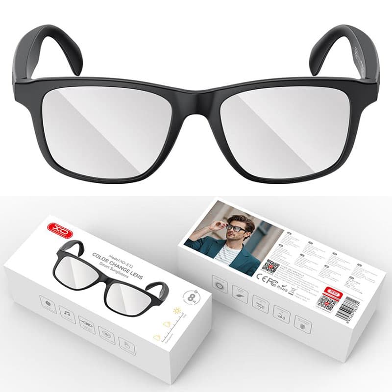 XO (E12) - Ochelari Smart, BT 5.3, Audio Eyewear, Anti Blu-Ray lens, 100h Stand-By, Black 1
