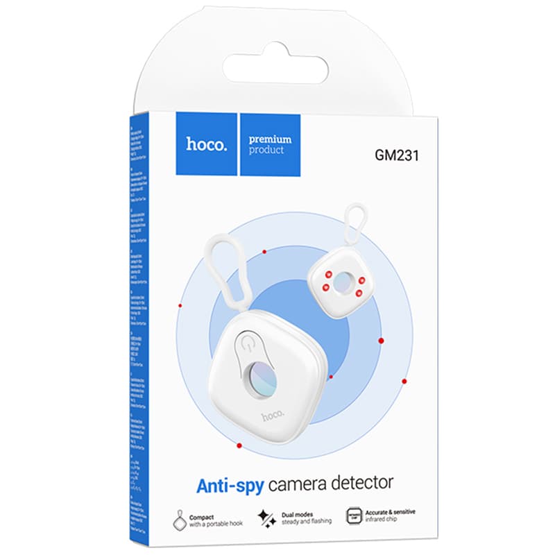 Hoco (GM231) - Smart Detector AntiSpy, Camere video ascunse, InfraRed, 2*Scan, White 1