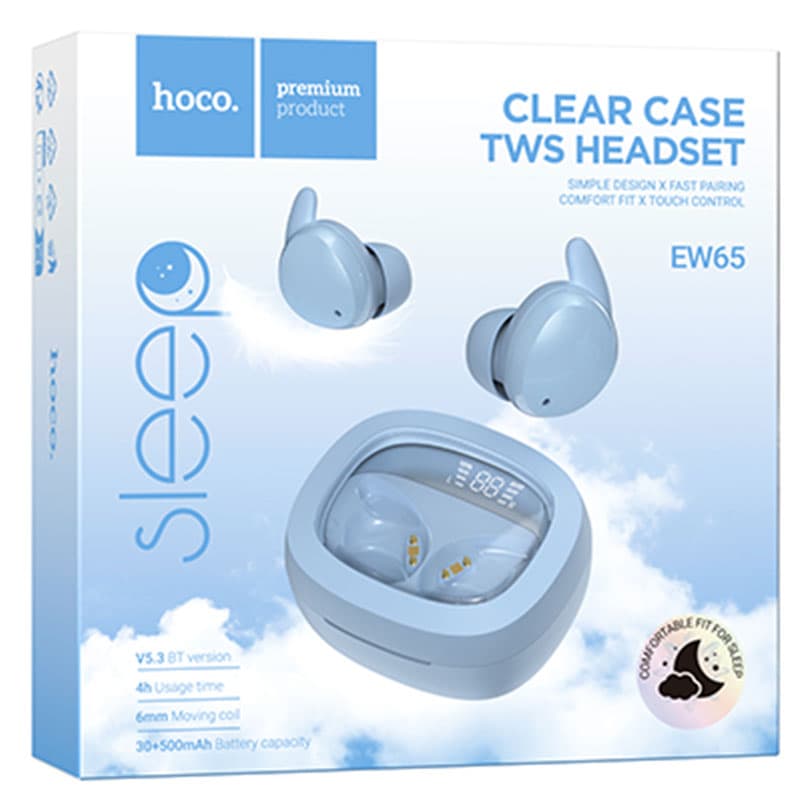 Hoco (EW65) - Casti Wireless, Ear Buds, BT 5.3, 180h StandBy, Noise Cancelling, 500mAh, Blue 1
