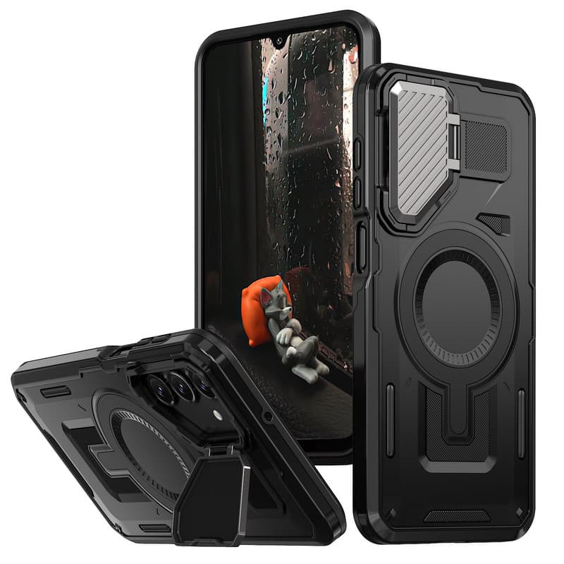 Husa UrbanMag » Samsung A16, Hybrid, Armor MagCase, CamBracket, Black 1