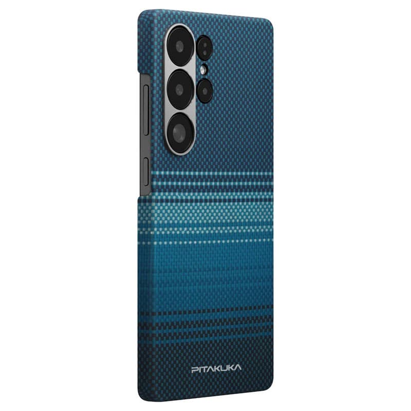 Husa Aramid PTK » Samsung S25 Plus, Kevlar Fiber, cu MagSafe, Moonrise Blue