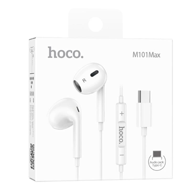 Hoco (M101 Max) - Casti cu Fir, In Ear, USB-C, 1.2m cablu, Digital Mic, WHITE 1