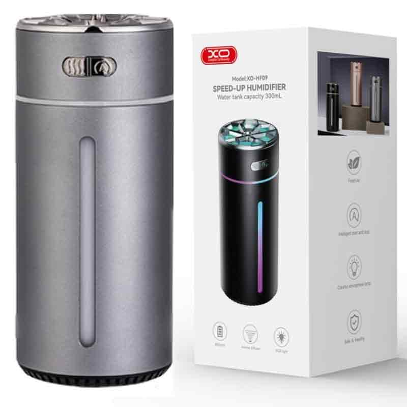 XO (HF09) - Umidificator casa/auto, tiPhone spary, 800mAh, Ambiental Light, Night Cool Atmosphere, Grey 1
