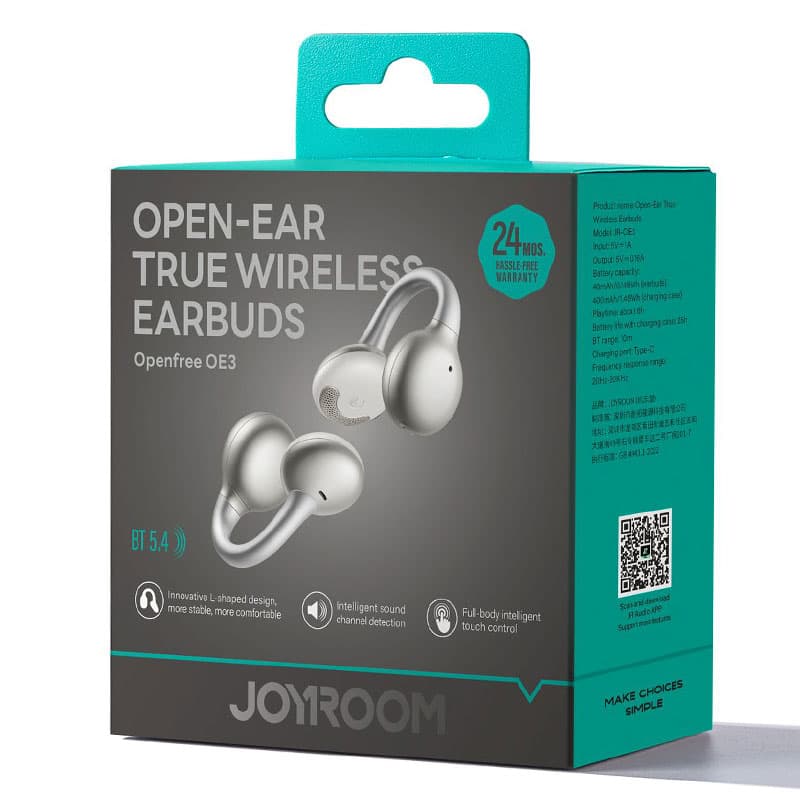 Joyroom (JR-OE3) - Casti Wireless, Open Ear, BT 5.4, 40/400mAh, 6h, Waterproof, White 1