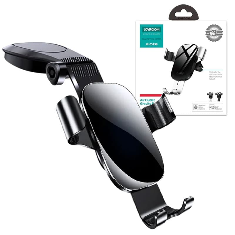 Joyroom (JR-ZS198) - Suport Auto, cu cleme laterale, montaj Bord, MultiAngle, brat ajustabil, Black 1