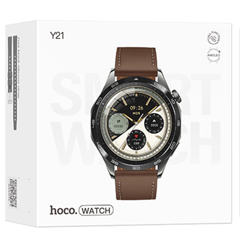 Hoco (Y21) - Ceas SmartWatch, Amoled, BT 5.0, Multifunction + telefon, 250mAh, Grey 1