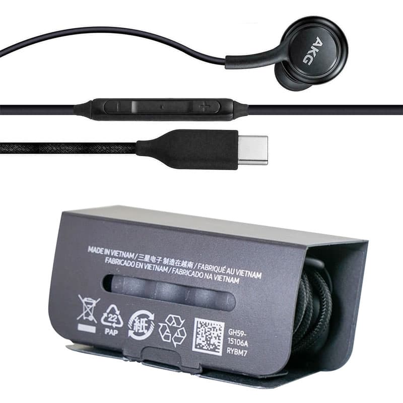 OEM (RYBM7) - Casti cu Fir, AKG, In Ear, USB-C, Stereo HiFI, 1.2m, Braided, Black [Bulk] 1