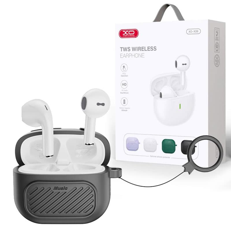 XO (X26) - Casti Wireless, Ear Buds, BT 5.1, 180h StandBy, 300mAh, Husa + Lanyard, Black 1