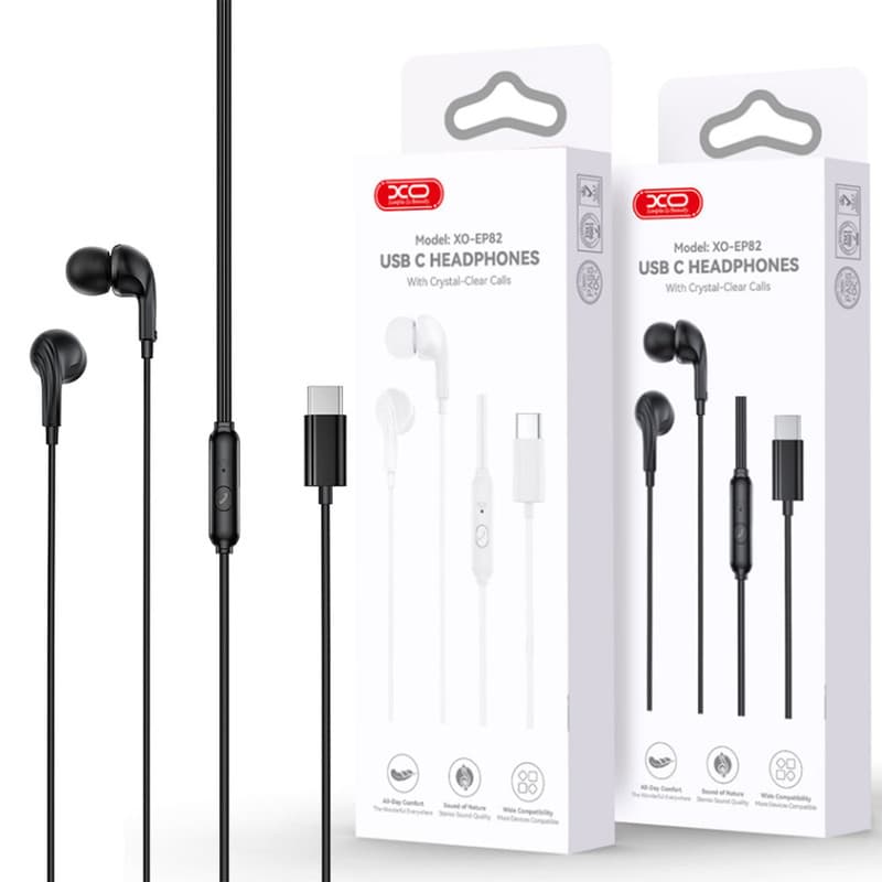 XO (EP82) » Casti cu Fir, In Ear, USB-C, Stereo HiFI, Black 1