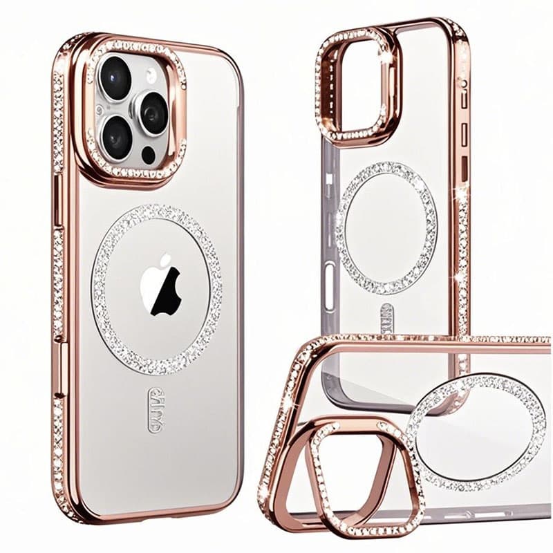 Husa Crystal Plated » Samsung S25 Ultra, MagCase, CamStand, Rose 1