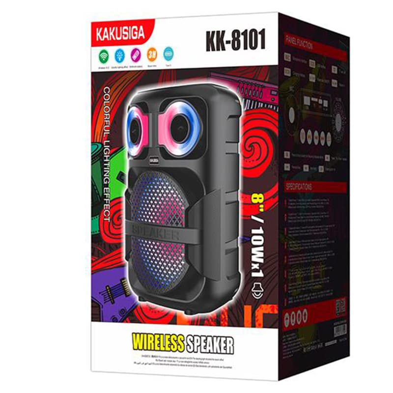 Kaku (KK-8101) - Boxa Portabila, Wireless BT 5.2, 10W, 1800mAh, LED Display, Ambient Light, Black 1